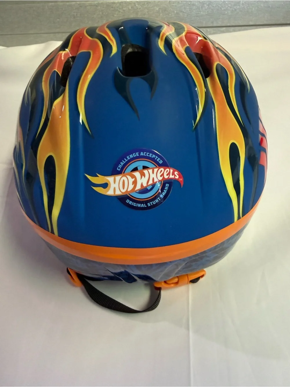 Hot Wheels Kids Helmet with Blue, Red & Yellow Flame Design